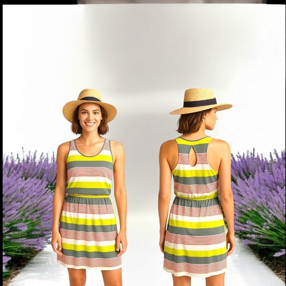 Patagonia Women’s West‎ Ashley Dress Fitz Stripe Micro Hemlock Green | Size S